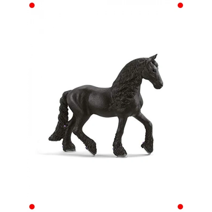 Gerçekçi Frisian Kısrağı Figürü - Çok Renkli