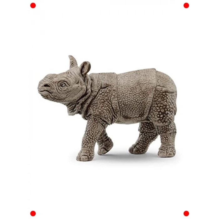 Gerçekçi Hint Gergedan Yavrusu Figürü