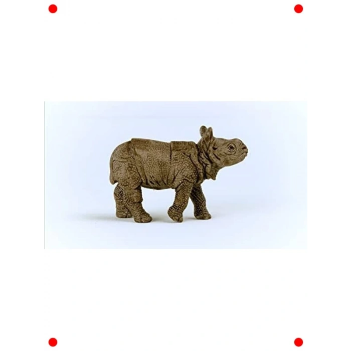 Gerçekçi Hint Gergedan Yavrusu Figürü