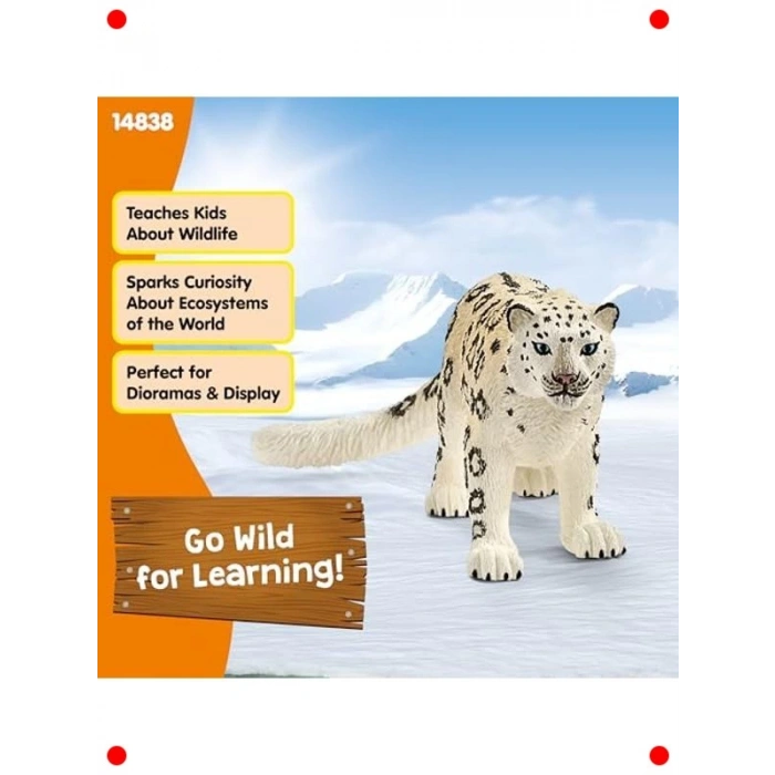 Gerçekçi Kar Leoparı Figürü