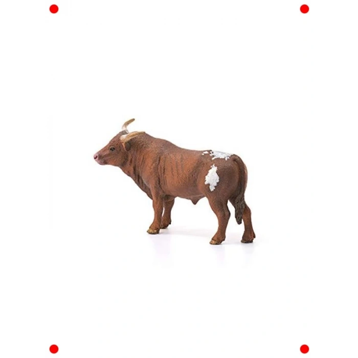 Gerçekçi Longhorn Boğa Figürü (El Boyaması)