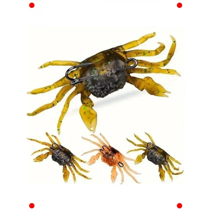 Gerçekçi Silikon Yengeç Balık Yemi Seti (3 Adet)