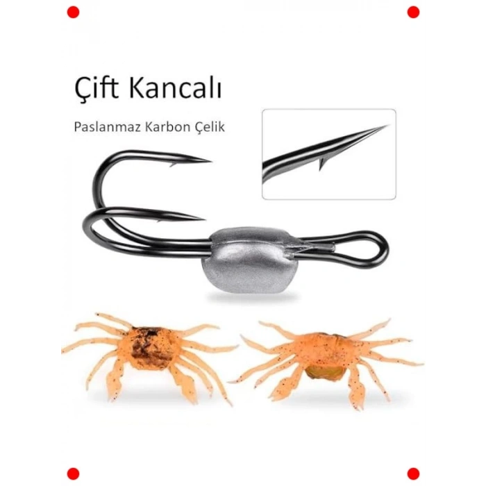 Gerçekçi Silikon Yengeç Balık Yemi Seti (3 Adet)