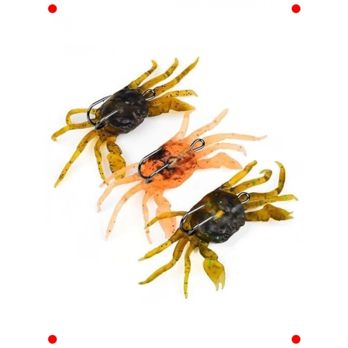 Gerçekçi Silikon Yengeç Balık Yemi Seti (3 Adet)