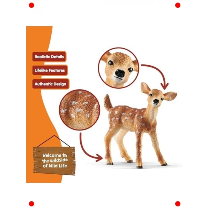 Gerçekçi Yavru Geyik Figürü - Çok Renkli
