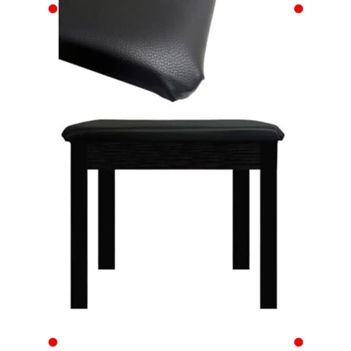 Gizli Bölmeli Siyah Piyano Taburesi