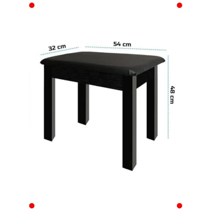 Gizli Bölmeli Siyah Piyano Taburesi