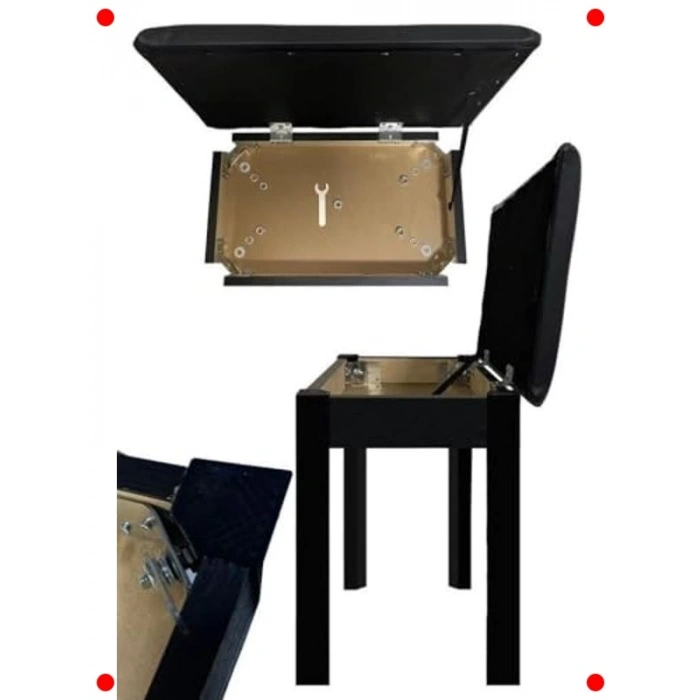 Gizli Bölmeli Siyah Piyano Taburesi