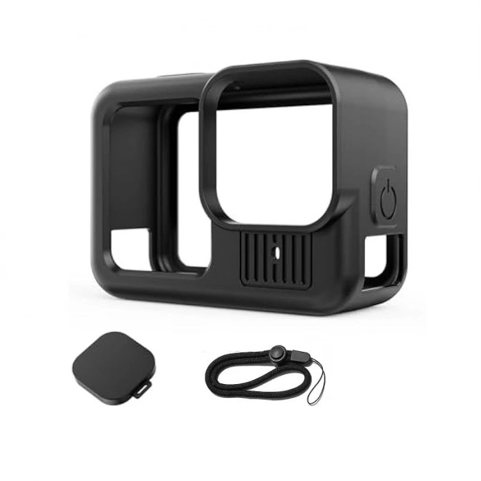 Go 13 uyumlu Silikon Koruma Kılıfı Bileklikli soft case Black Siyah