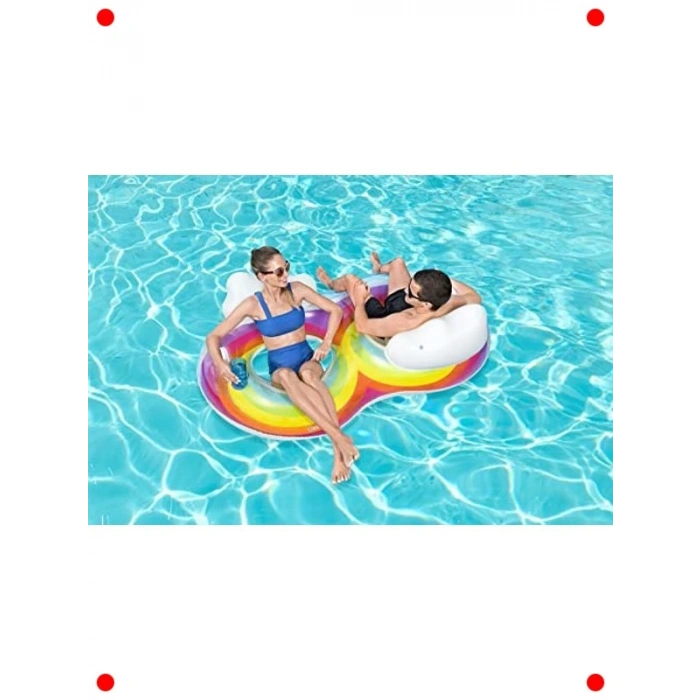 Gökkuşağı Tasarımlı 2 Kişilik Yüzme Simidi