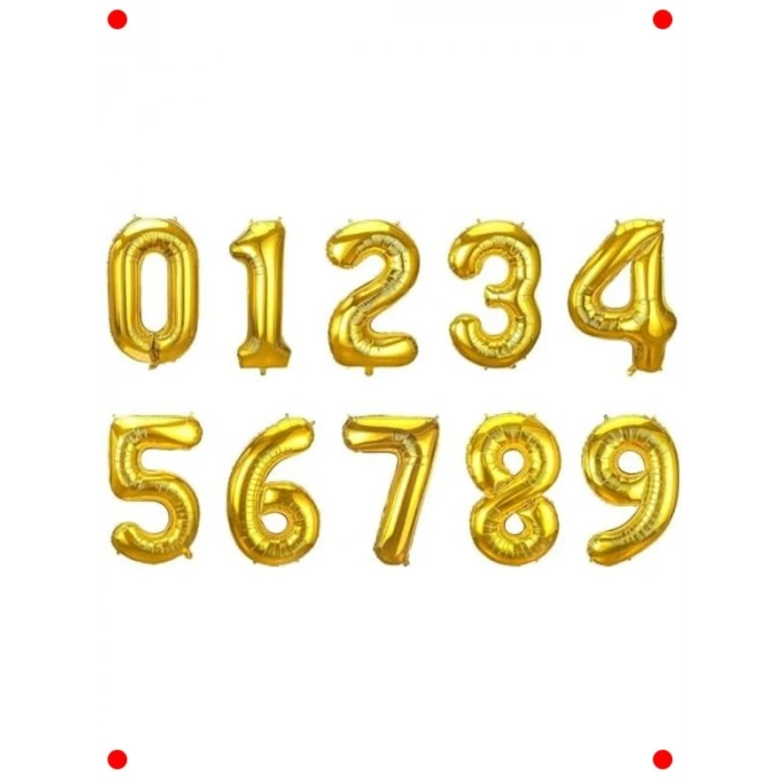 Gold Renk 6 Rakam Folyo Parti Balonu 102 cm