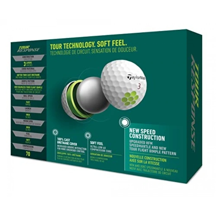 Golf Oyunları için Şerit Desenli Dayanıklı Golf Topu