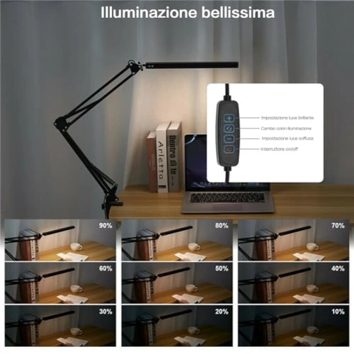 Göz Bakımı Özellikli LED Masa Lambası, 3 Işık Modu, Siyah