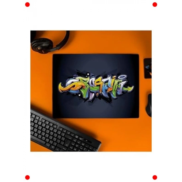 Grafiti Desenli Geniş Mousepad