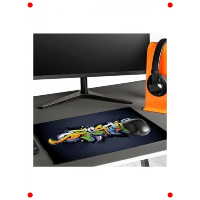 Grafiti Desenli Geniş Mousepad