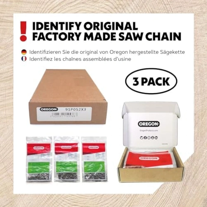 Gri E72X3 Testere Zinciri, 3lü Paket, Yedek Parça