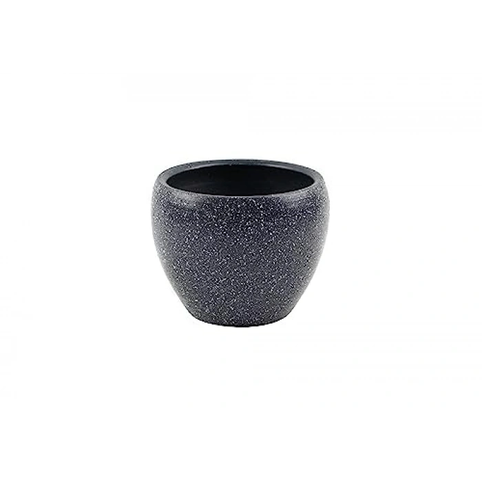 Gri Granit Toprak Saksı, 15 cm Tekli Çiçeklik