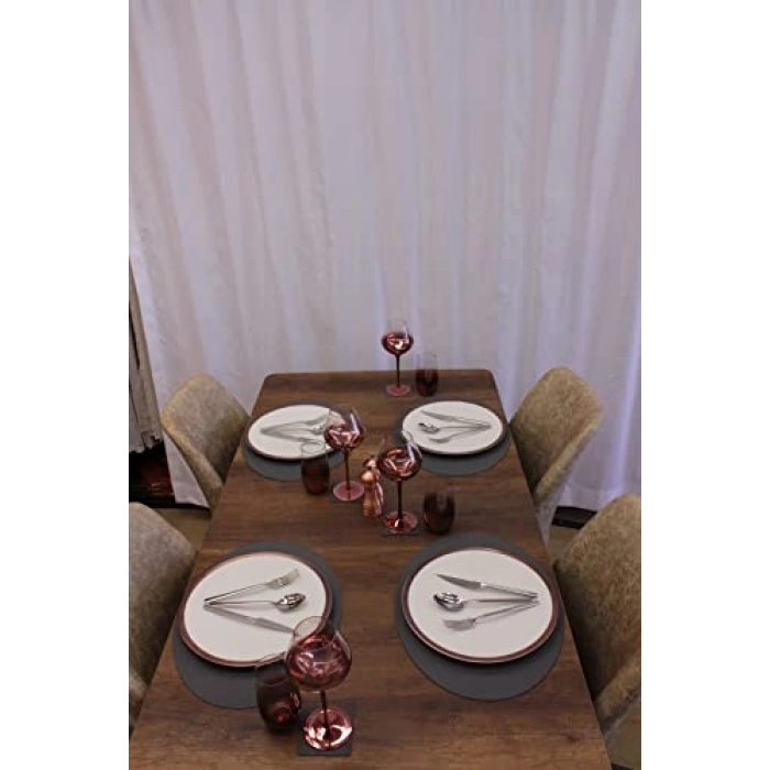 Gri Oval Nopeli Amerikan Servis, 2 Adet 35x45 cm