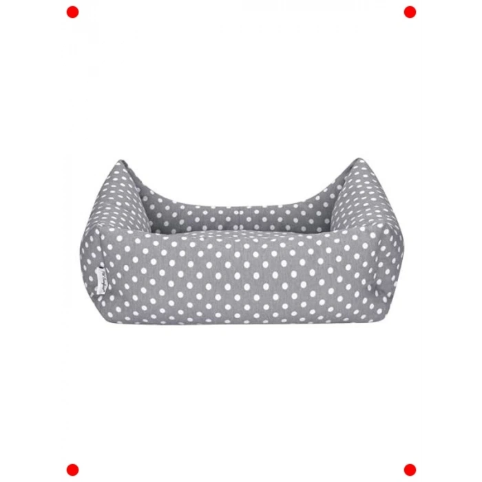 Gri Puantiyeli Kedi Köpek Yatağı S Beden 50x60 cm