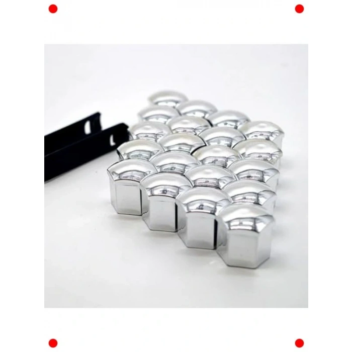 Gri Renk 17mm Altıgen Bijon Kapağı Seti 20 Adet