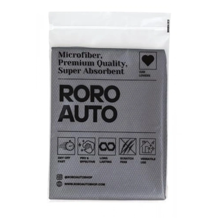 Gri Renkli 50x70 cm Krofiber Oto Cam Bezi ve Eldiven Seti