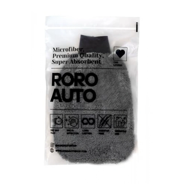 Gri Renkli 50x70 cm Krofiber Oto Cam Bezi ve Eldiven Seti
