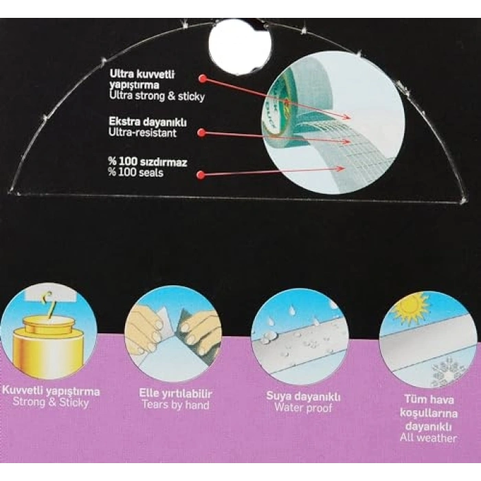 Gri Renkli Power Tape, 50mm x 10m