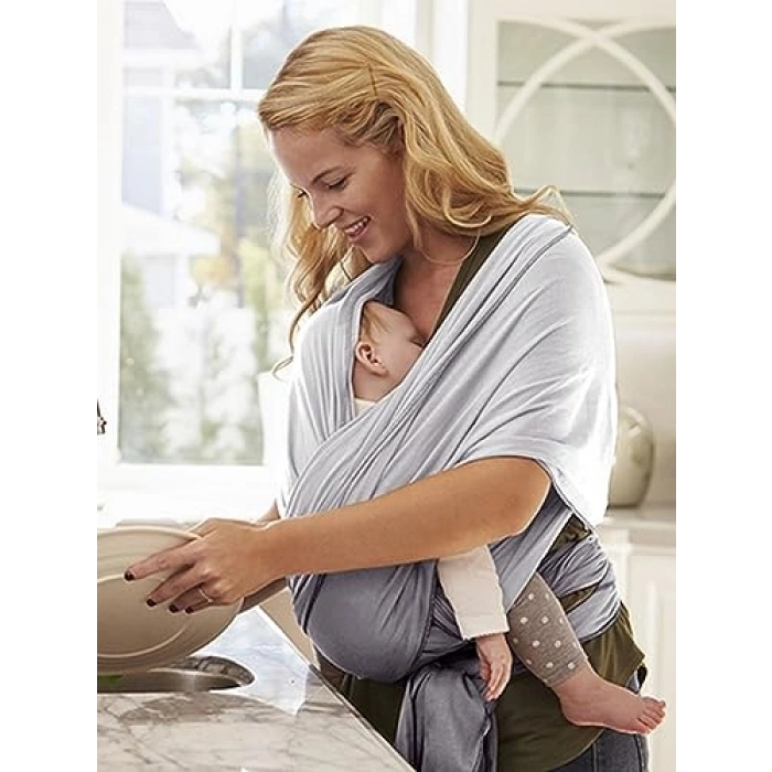 Gri renkli pratik kanguru taşıma örtüsü, kolay kullanım