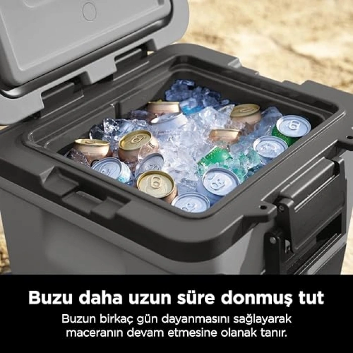 Gri Renkli Tekerlekli Cooler - 28 Litre