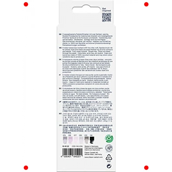 Gri Tonlarında Çift Uçlu Sanat Markörü, 6lı Set