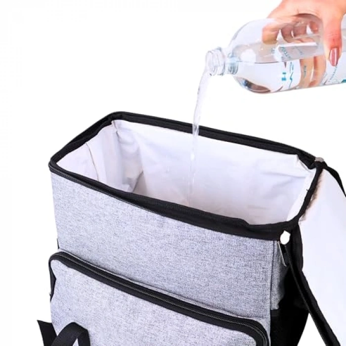 Gri Yalıtımlı Termos Çanta - 16 Litre Kapasiteli