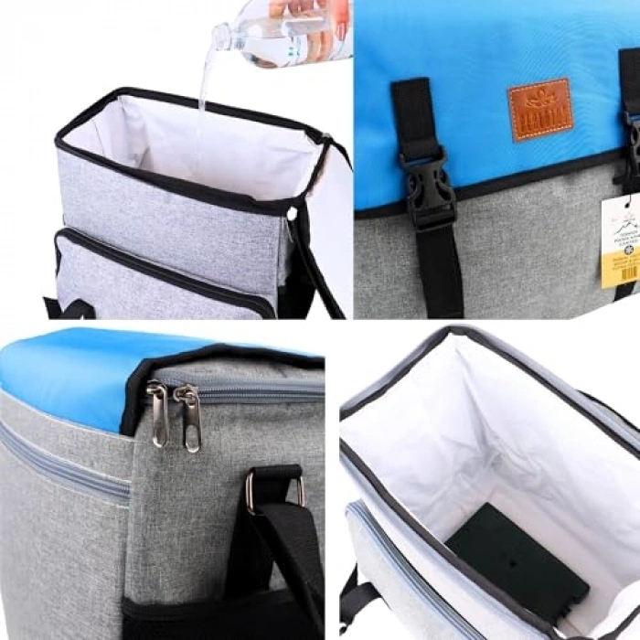 Gri Yalıtımlı Termos Çanta - 16 Litre Kapasiteli