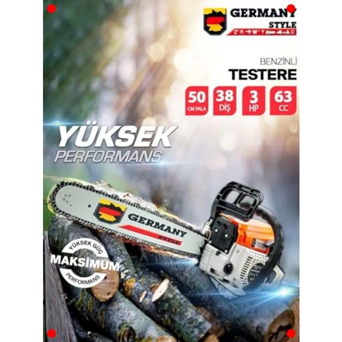 Güçlü Benzinli Ağaç Kesme Testeresi 15 Hpx 63cc