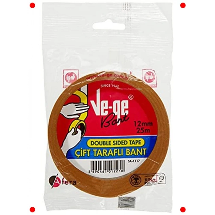 Güçlü Çift Taraflı Bant - 12mm x 25m