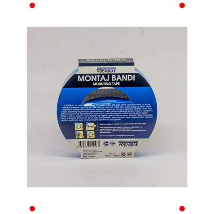 Güçlü Çift Taraflı Montaj Bandı (25mm x 10m)