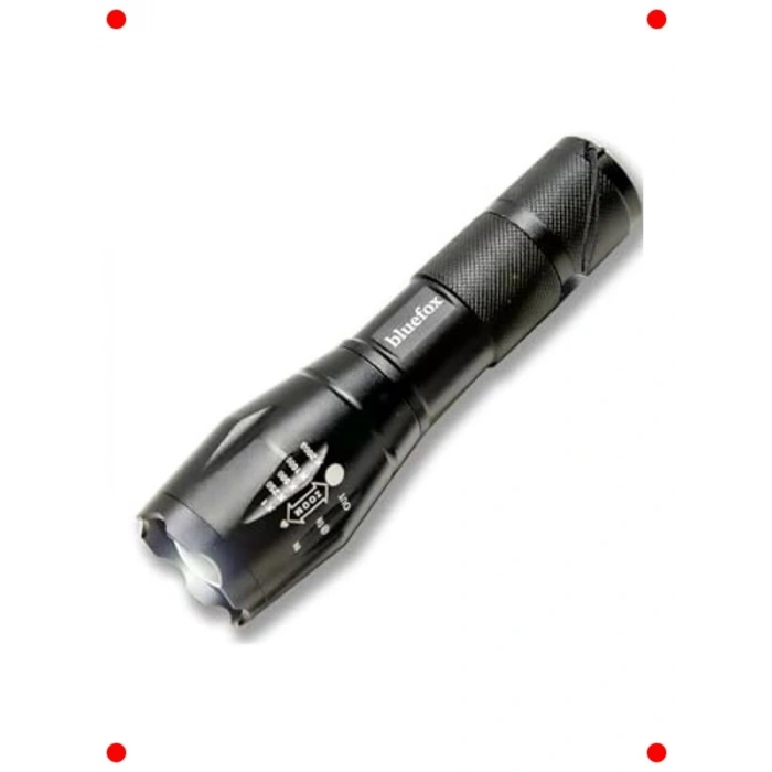 Güçlü LED El Feneri - 10W, Zoom, 5 Mod, Alüminyum Gövde