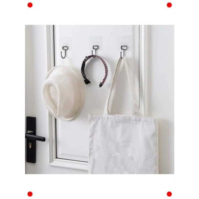 Güçlü Yapışkanlı Kancalar - Siyah (3 Adet)