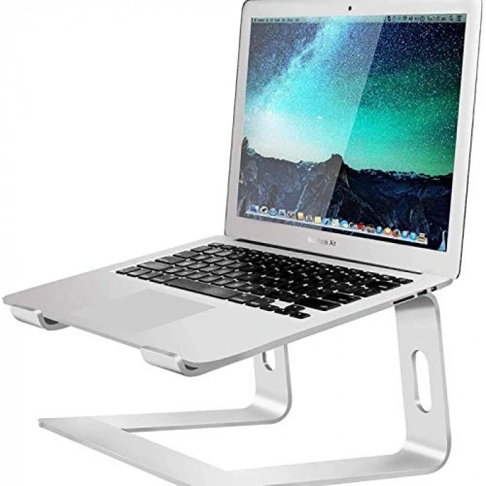 Gümüş Alüminyum Katlanır Bilgisayar Standı, Ergonomik Tasarım