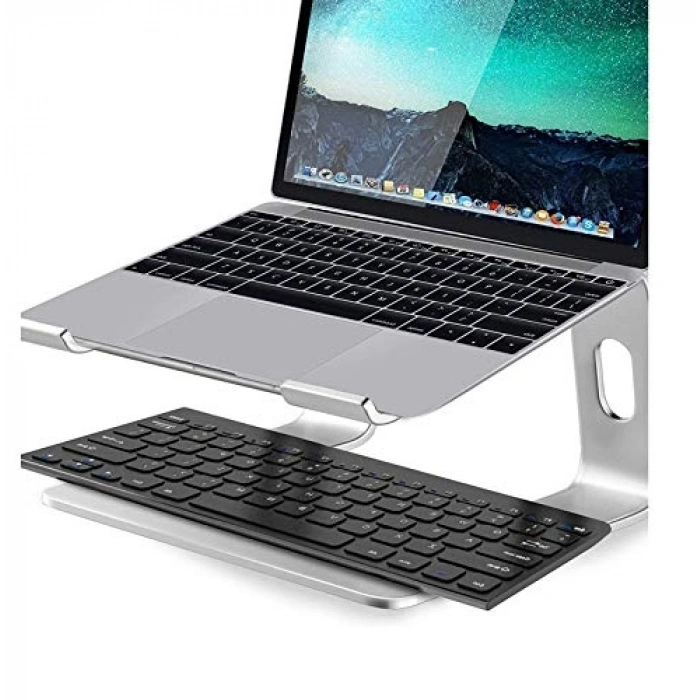 Gümüş Alüminyum Katlanır Bilgisayar Standı, Ergonomik Tasarım