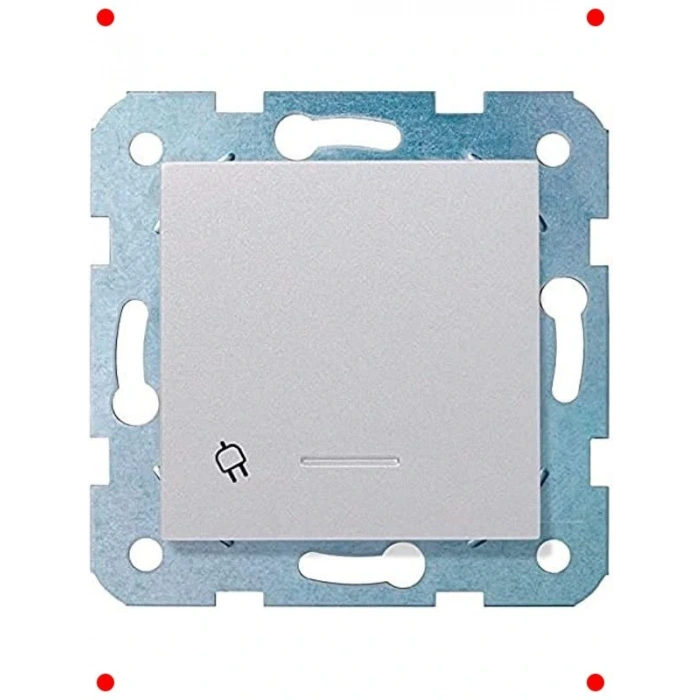 Gümüş Topraklı Priz Kapaklı Çocuk Korumalı