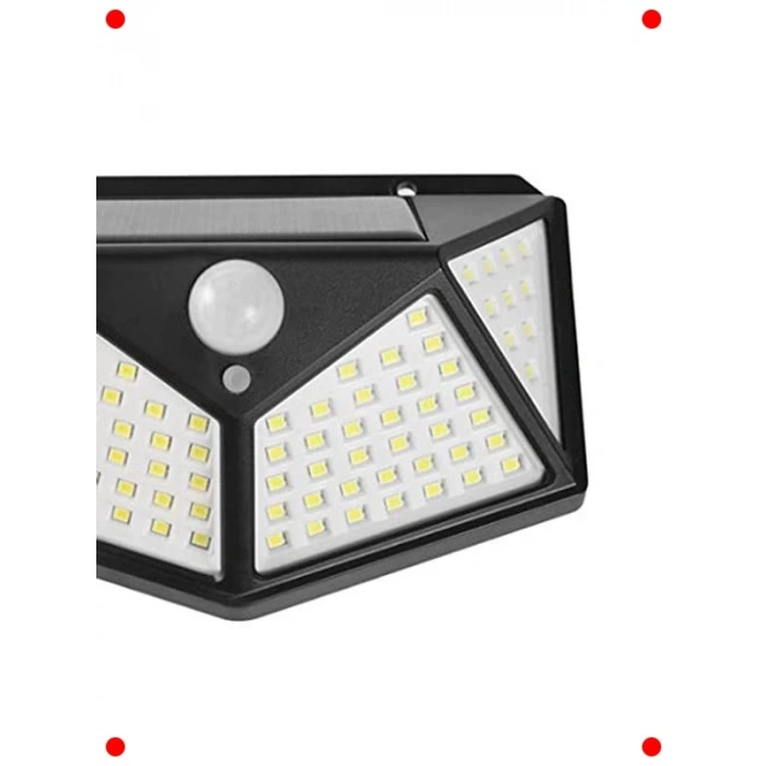 Güneş Enerjili 100 LED Dış Mekan Duvar Lambası (2 Adet)