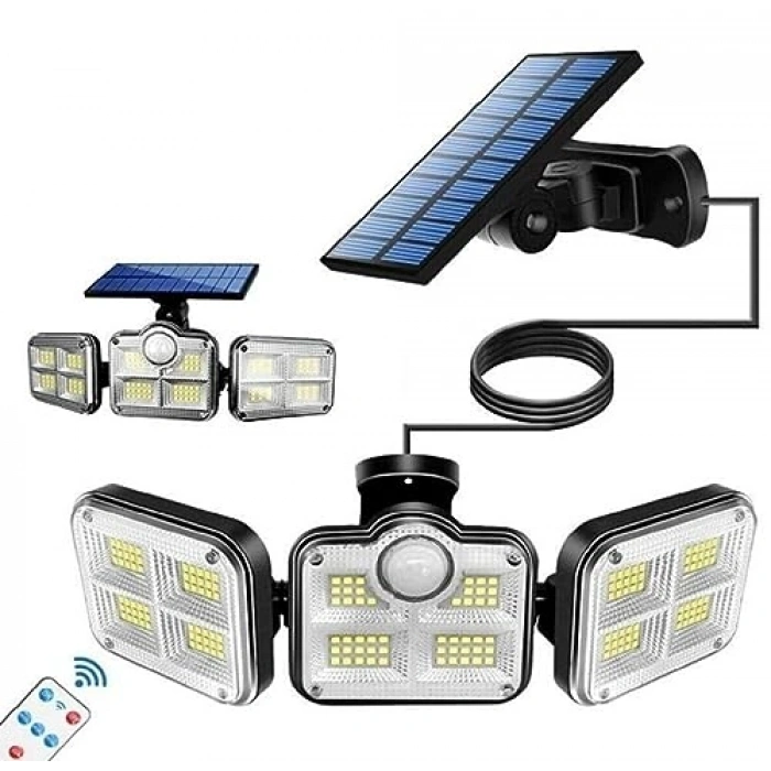 Güneş Enerjili 122 Ledli Bahçe Aydınlatması, Hareket Sensörlü