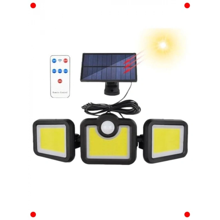 Güneş Enerjili 171 COB LED Hareket Sensörlü Dış Aydınlatma