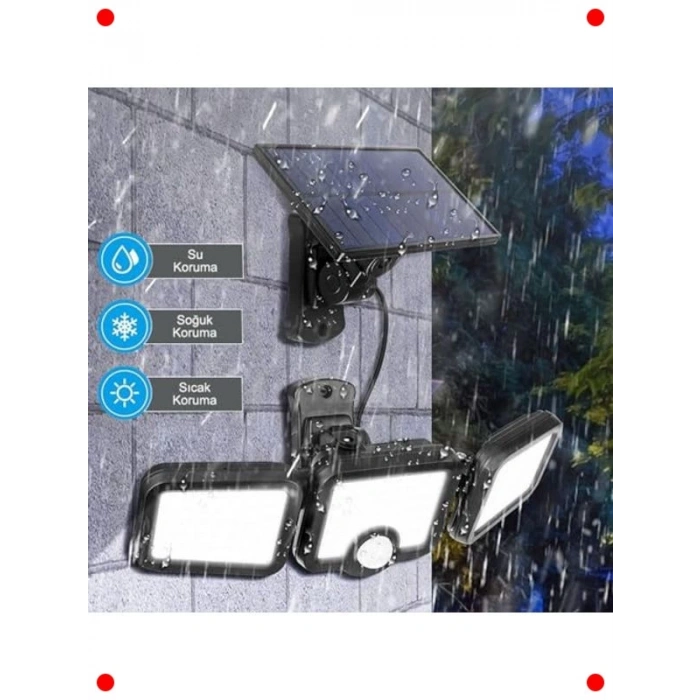 Güneş Enerjili 171 COB LED Hareket Sensörlü Dış Aydınlatma