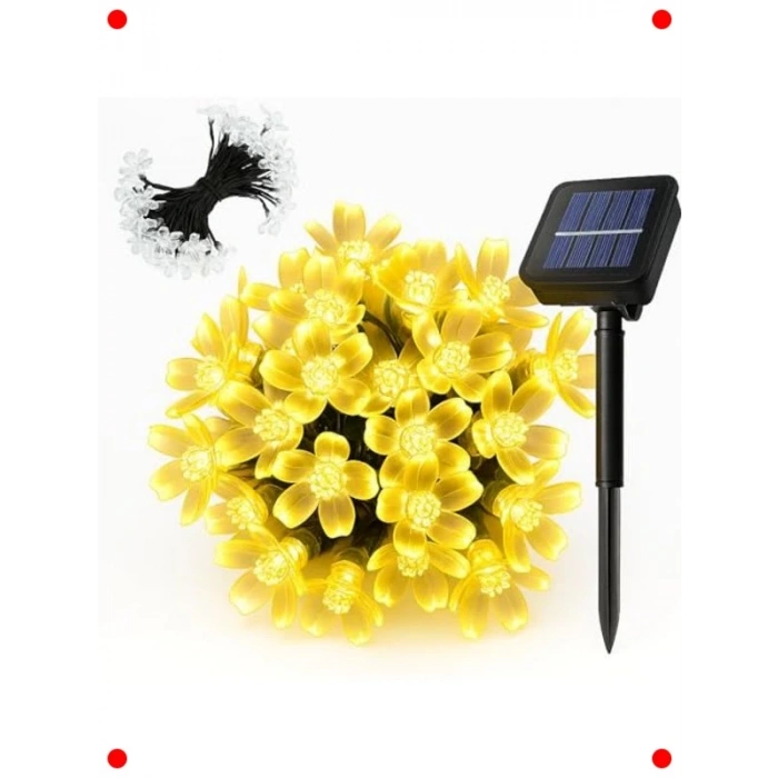 Güneş Enerjili 30 LED Çiçek Işık Zinciri - Dış Mekan