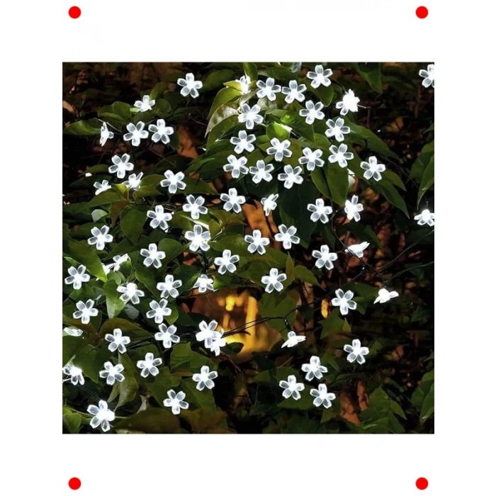 Güneş Enerjili 30 LED Çiçek Işık Zinciri - Dış Mekan