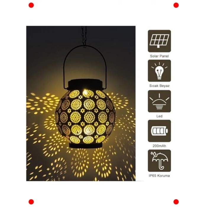 Güneş Enerjili Askılı Dekoratif Bahçe Feneri
