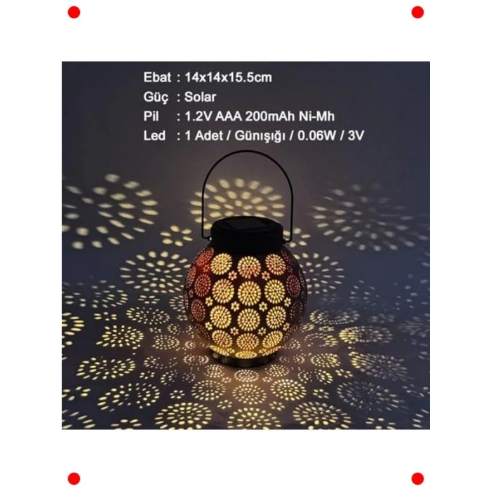 Güneş Enerjili Askılı Dekoratif Bahçe Feneri