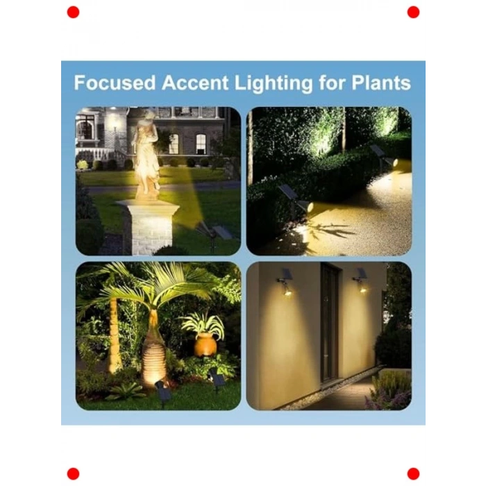 Güneş Enerjili Bahçe Spot Lamba, Fotoselli, Su Geçirmez