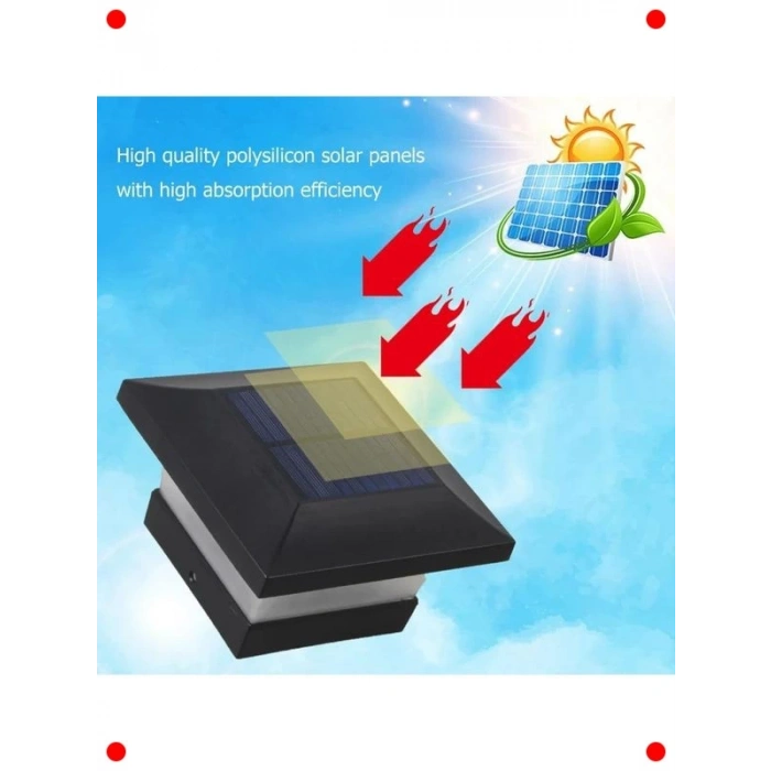 Güneş Enerjili Bahçe Sütun Aydınlatması - 2 Modlu